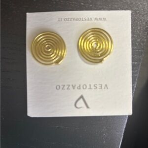 VestoPazzo Gold Spiral Disc Earrings - Women Jewelry